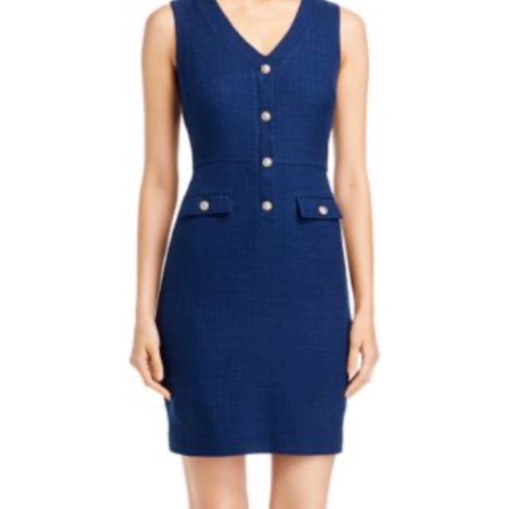 Karl Lagerfeld Navy Buttoned Mini Dress